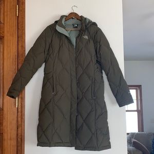 THE NORTH FACE Green Quilted Knee-length coat